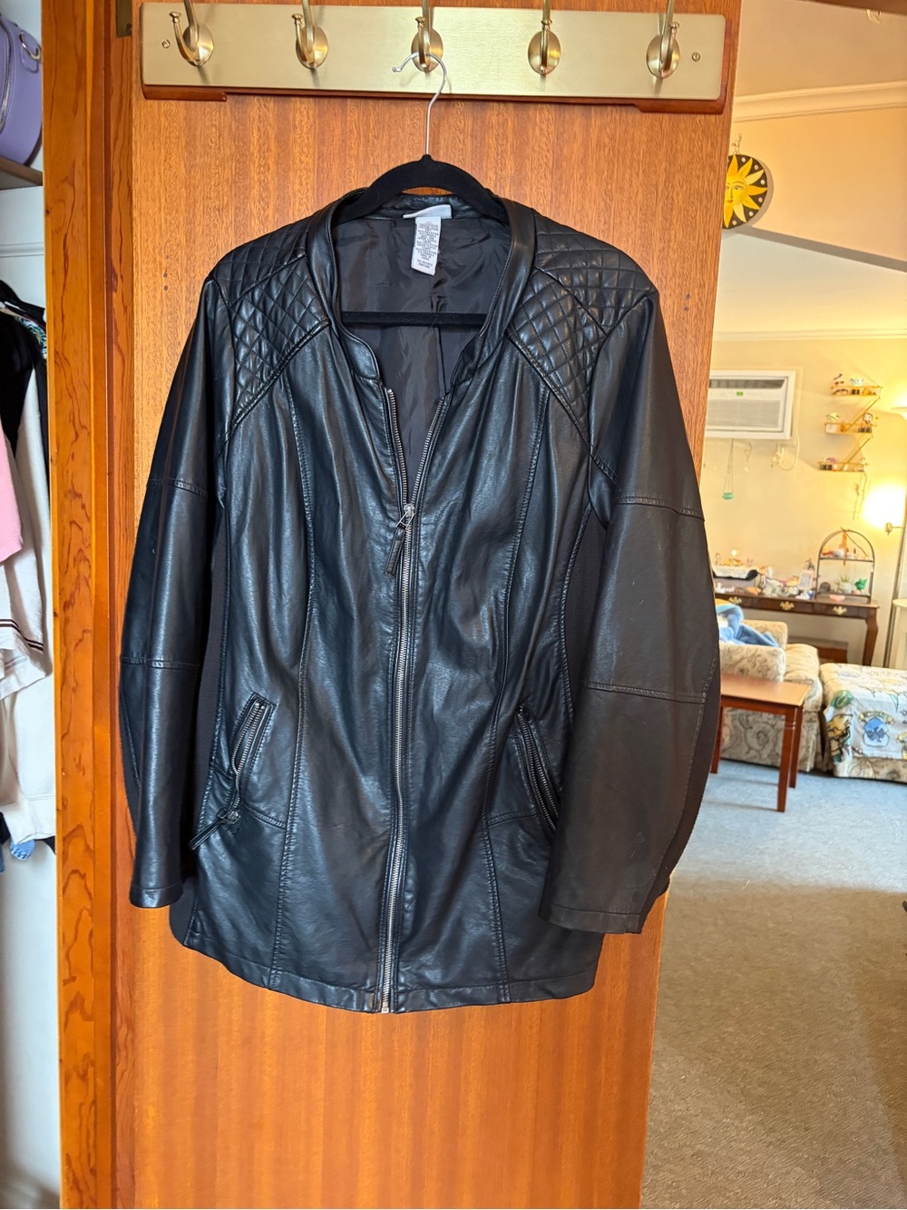 Catherine’s Black Pleather Zippered Jacket